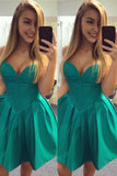 sweetheart-satin-hunter-green-homecoming-party-gown-backless
