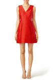 thick-satin-red-cocktail-dress-with-v-neckline