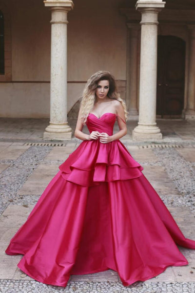 tiered-ball-gown-sweetheart-sexy-prom-dress-fuchsia