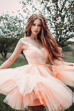 transparent-neckline-blush-pink-homecoming-dress-lace-tulle-skirt