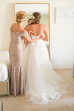Tulle Beach Bride Dress with Sweetheart Corset
