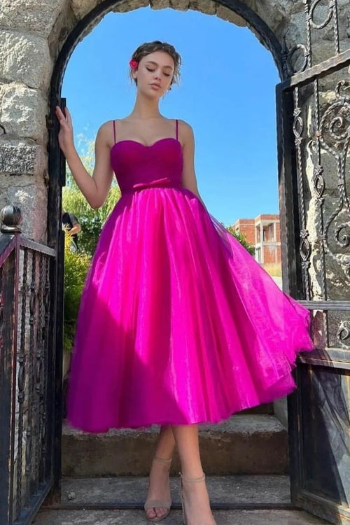 tulle-tea-length-fuchsia-prom-gown-with-thin-straps