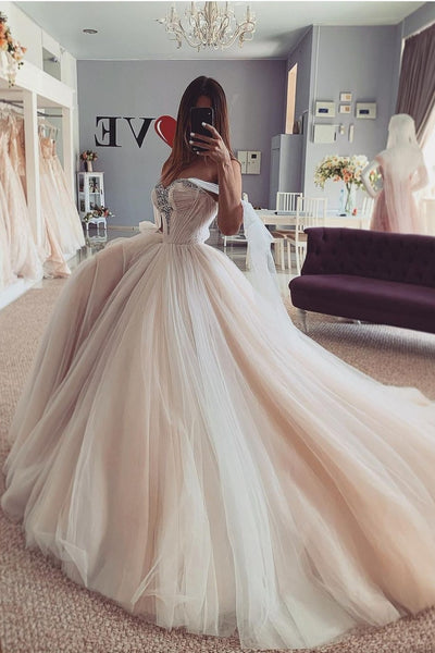 tulle-tied-wedding-dress-with-rhinestones-neckline-1