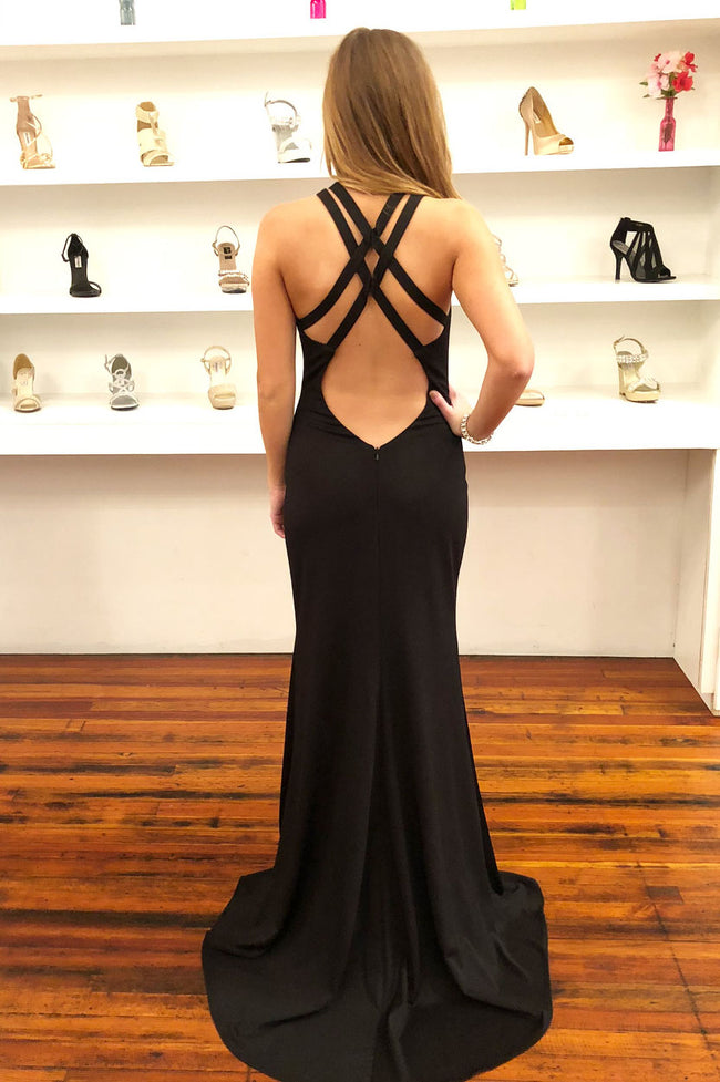 unique-halter-neck-maxi-side-slit-black-long-prom-dresses-1