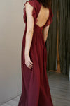 v-neck-burgundy-chiffon-long-bridesmaid-dresses