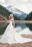v-neck-lace-modest-wedding-dresses-with-short-sleeves-2