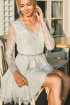 v-neck-lace-short-bridal-dress-with-sleeves