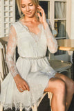 v-neck-lace-short-bridal-dress-with-sleeves