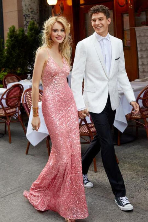 v-neck-spaghetti-straps-pink-sequin-prom-gowns-vestido-de-fiesta