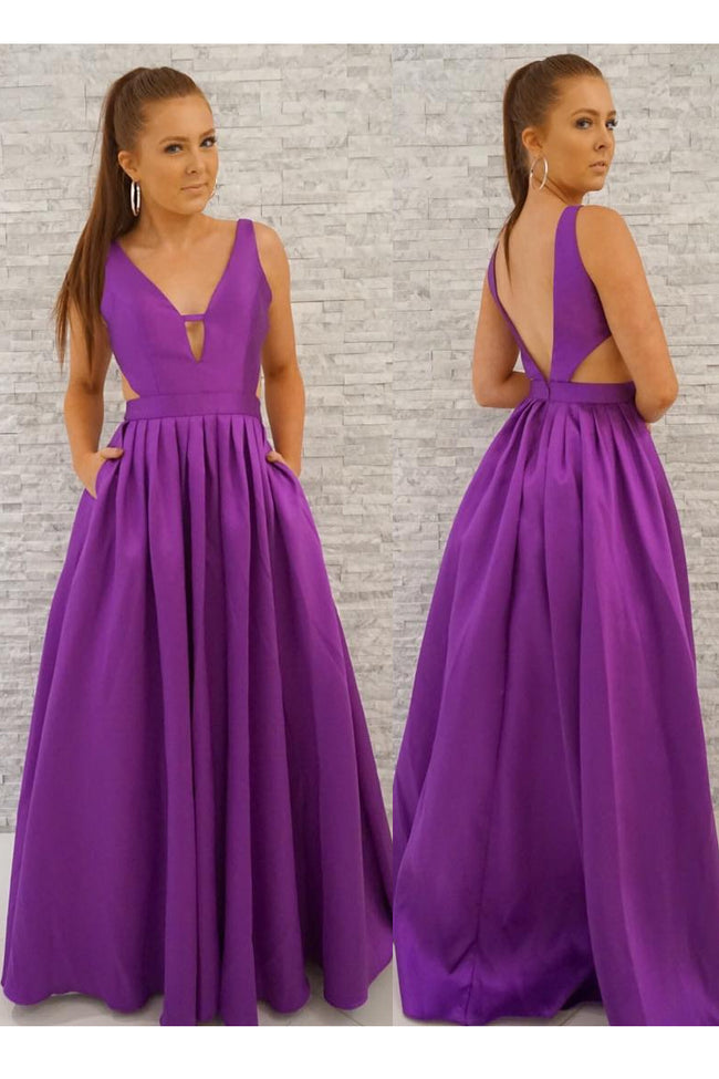 v-neckline-a-line-satin-purple-prom-long-dresses-with-pockets