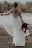 v-neckline-beach-bridal-dress-with-sheer-lace-sleeves-2