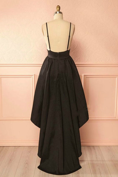 v-neckline-black-high-low-homecoming-dress-with-double-straps-1
