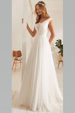 v-neckline-boho-wedding-dress-beach-simple-ivory-tulle-skirt