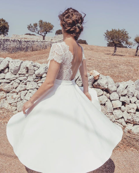 v-neckline-bride-short-wedding-dress-with-lace-sleeves-2