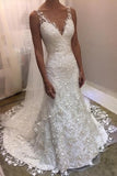 v-neckline-floral-lace-bridal-gown-2020-new-style