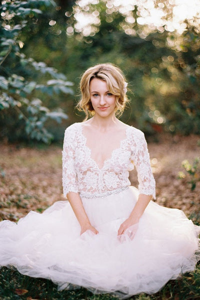 v-neckline-garden-bridal-wedding-dress-with-lace-sleeves
