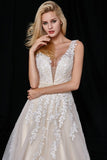 v-neckline-ivory-floral-lace-wedding-dress-with-beaded-belt-2