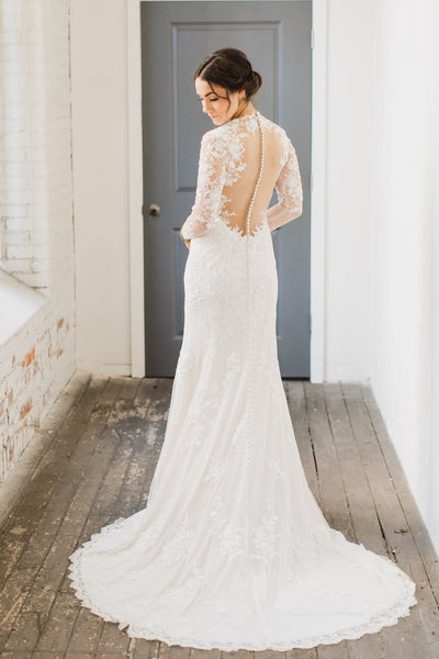 v-neckline-lace-vintage-wedding-dress-long-sleeves-bridal-gowns-2018-1