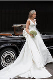 v-neckline-satin-bridal-dresses-with-big-bow-back