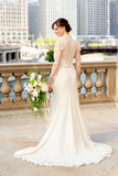 v-neckline-sheer-lace-chiffon-short-sleeves-wedding-gown-malaysia
