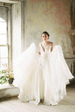 v-neckline-simple-boho-bridal-dresses-with-sweep-train-2