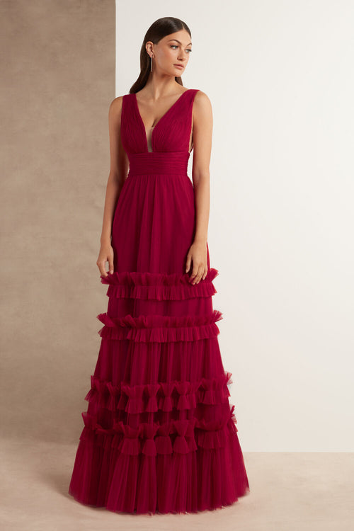 v-neckline-tulle-prom-gown-with-ruffled-skirt