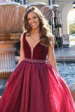 vestido-de-fiesta-a-line-burgundy-organza-prom-gown-with-beaded-belt