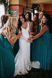 Vintage-inspired Lace Long Sleeves Wedding Dresses with V-neckline