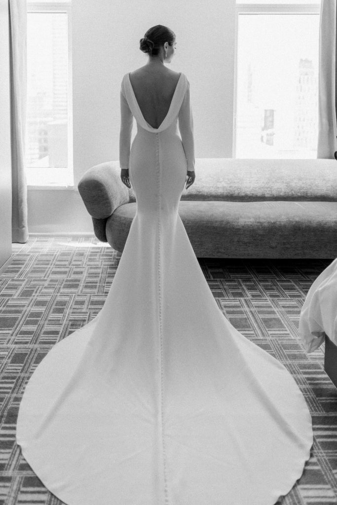 Vintage-Inspired Wedding Gown with Long Sleeves loveangeldress Vintage-Inspired Wedding Gown with Long Sleeves loveangeldress