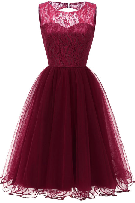 A-line Satin Pink Tea-Length Bridesmaid Dress with Bow Sash