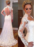 vintage-lace-wedding-dress-with-sheer-long-sleeves
