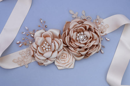 Beautiful Pearl Crystal Bridal Wedding Belt Diamante Sashes