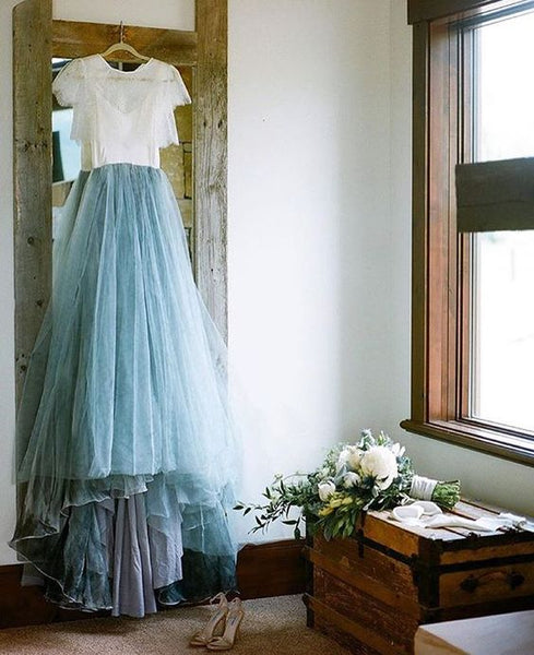 white-and-blue-tulle-wedding-dresses-with-lace-jacket