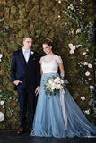 white-and-blue-wedding-dresses-with-lace-jacket