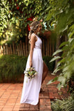 white-chiffon-summer-wedding-gown-with-strappy-back-2