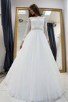 white-lace-long-sleeves-wedding-dress-tulle-skirt