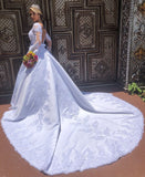 white-satin-lace-wedding-dresses-illusion-long-sleeves-1