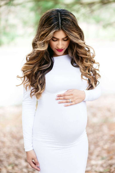 white-spandex-maternity-dresses-with-long-sleeves-2