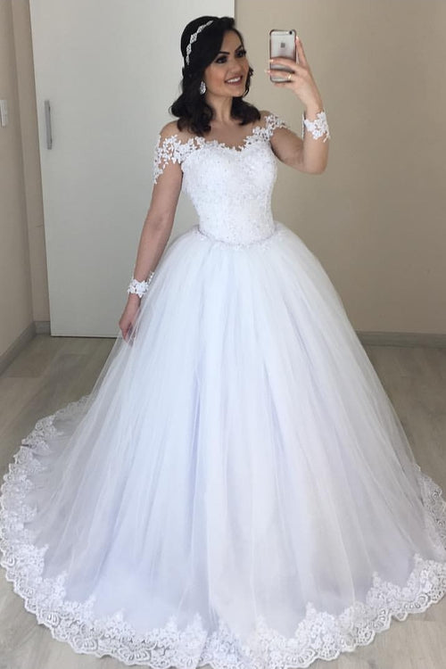 white-tulle-lace-wedding-dresses-with-sleeves-2020-new-in