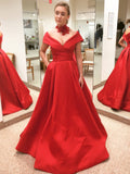 wide-v-neck-satin-red-formal-evening-gown-with-pockets-1