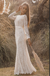 Women Modest  Lace Wedding Dress Long Sleeves