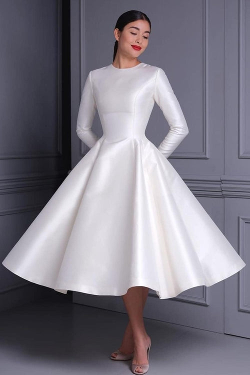 women-modest-midi-wedding-dresses-with-long-sleeves