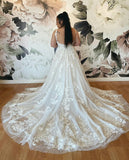 Women Plus Size Wedding Gown Lace Appliques Train