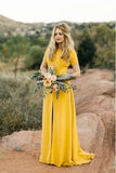 yellow-bridesmaid-wedding-guest-dress-with-short-sleeves