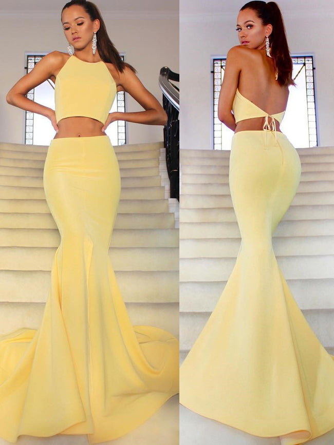 yellow-satin-mermaid-prom-gowns-two-pieces