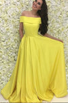 yellow-satin-off-the-shoulder-prom-dresses-with-pockets-1