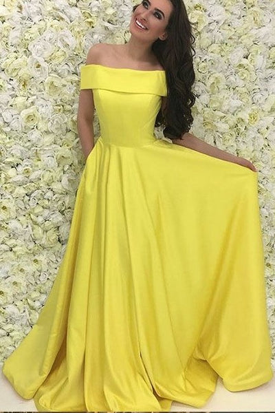 yellow-satin-off-the-shoulder-prom-dresses-with-pockets-1