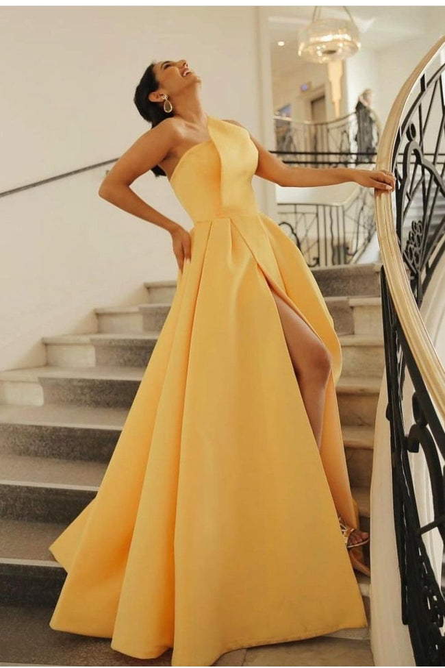 yellow-satin-prom-dress-with-asymmetrical-strapless-neckline-1