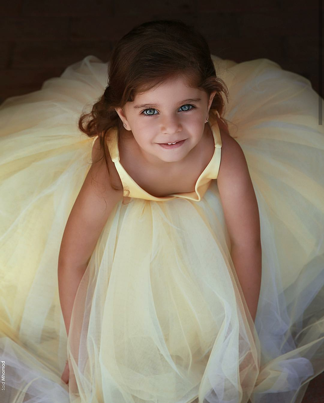 yellow-v-neckline-tulle-flower-girl-dress-kids-communion-dresses-1
